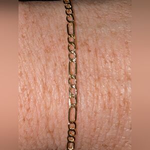 10k Gold Figaro Bracelet 7.5-in - NEW